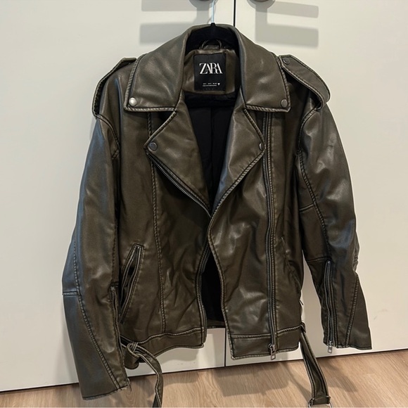 Zara Dark Brown Leather Jacket - Picture 3 of 3